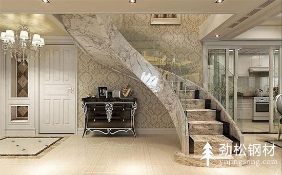 北歐現(xiàn)代風(fēng)弧形樓梯效果圖